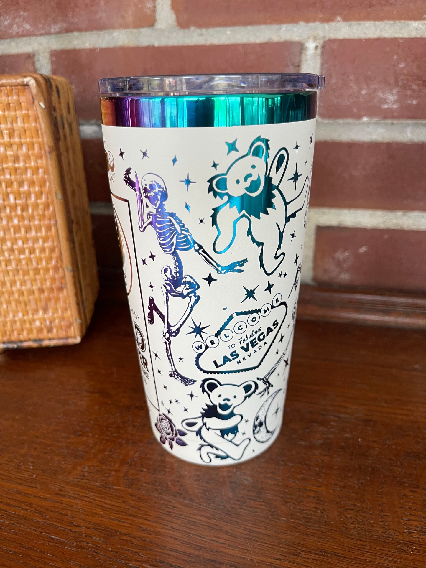 Dead & Co at The Sphere - 20 Oz Thirst White with Rainbow Background (Matte Finish)
