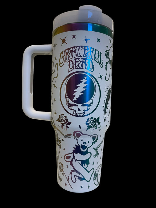 Grateful Dead - 40 Oz Thirst White Rainbow (Matte Finish)