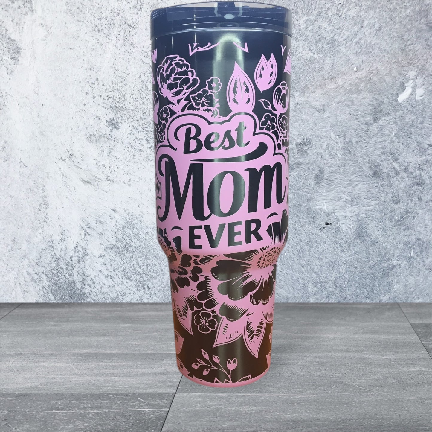 Best Mom Ever - Leak Proof Lid - 40 Oz Pink With Black