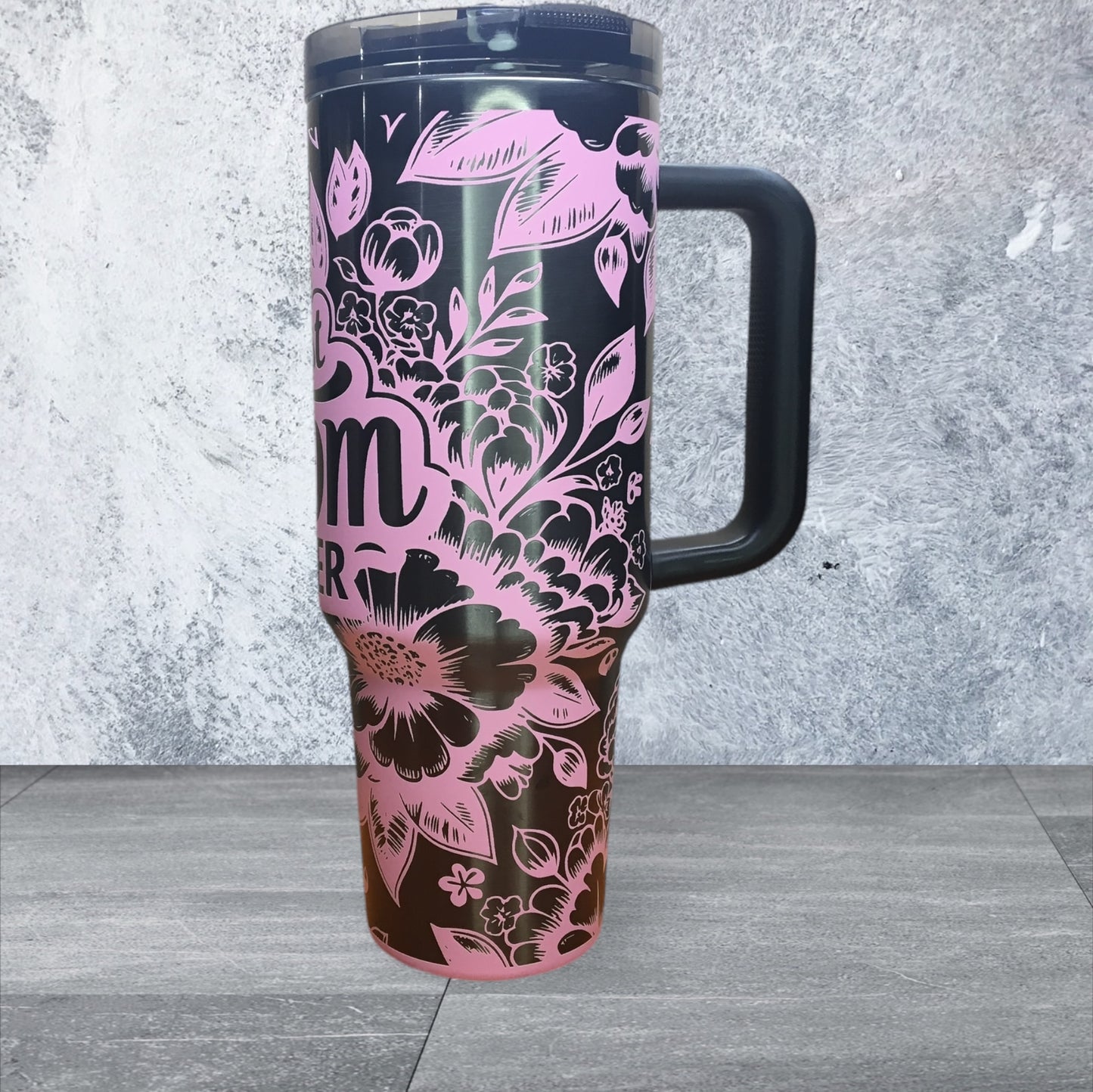 Best Mom Ever - Leak Proof Lid - 40 Oz Pink With Black